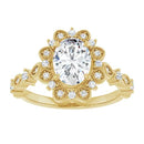 18ct Yellow Gold -  Halo Style Oval cut Lab Grown Diamond Ring