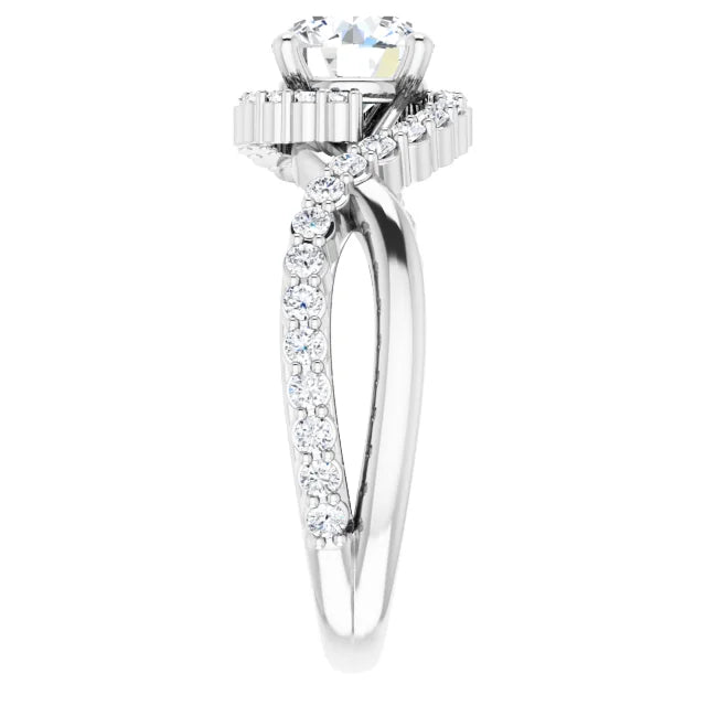 18ct YG Halo Style Round cut Lab Grown Diamond Ring