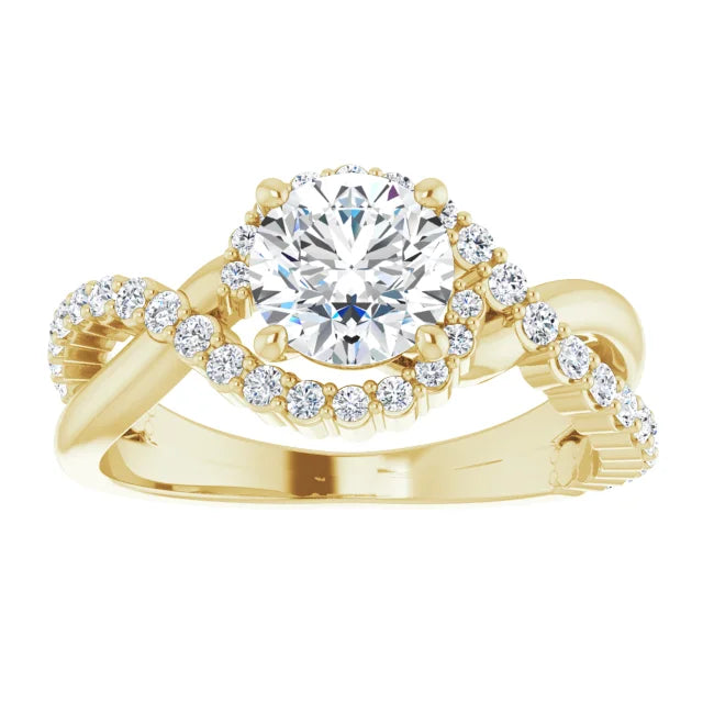 18ct Yellow Gold - Halo Style Round cut Lab Grown Diamond Ring