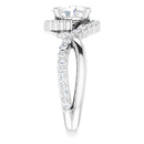 18ct White Gold - Halo Style Oval & Round cut Lab Grown Diamond Ring