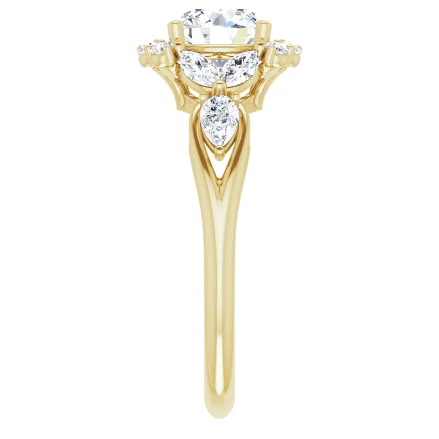 18ct White Gold Halo Style Lab Grown Diamond Ring