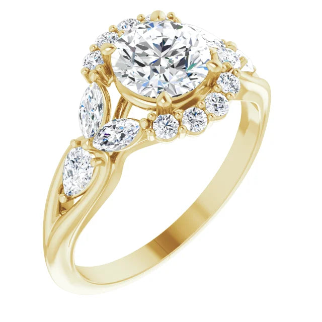 18ct White Gold Halo Style Lab Grown Diamond Ring