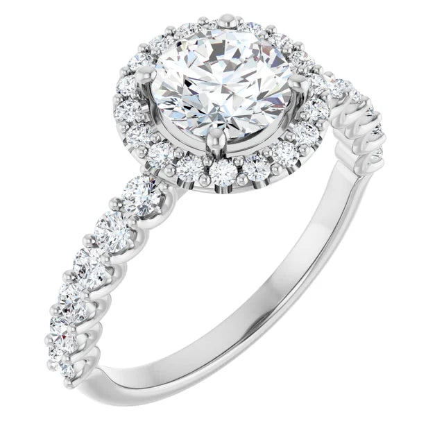 18ct YG Halo Style Round cut Lab Grown Diamond Ring