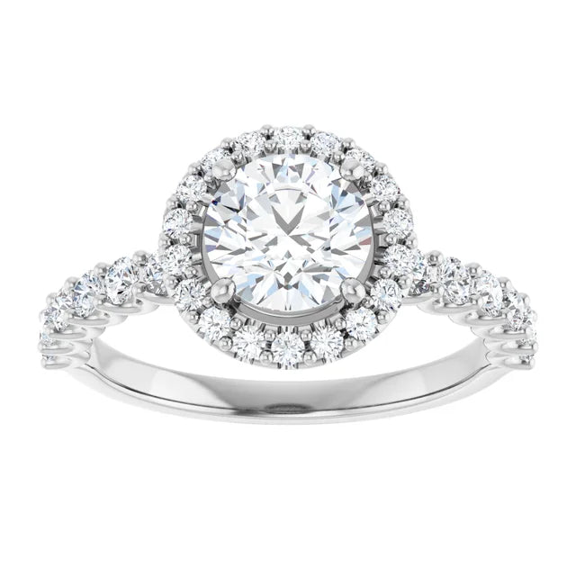 18ct YG Halo Style Round cut Lab Grown Diamond Ring