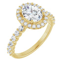 18ct White Gold - Halo Style - Oval & Round cut Lab Grown Diamond Ring