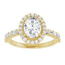 18ct White Gold - Halo Style - Oval & Round cut Lab Grown Diamond Ring