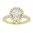 18ct Yellow Gold - Halo Style - Pear & Round cut Lab Grown Diamond Ring