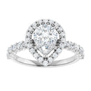 18ct Yellow Gold - Halo Style - Pear & Round cut Lab Grown Diamond Ring