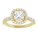 18ct White Gold - Halo Style - Cushion & Round cut Lab Grown Diamond Ring