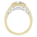18ct Yellow Gold Halo Style - Round cut Lab Grown Diamond Ring