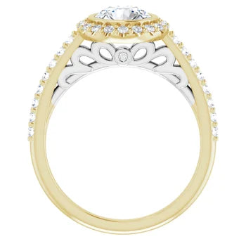 18ct Yellow Gold Halo Style - Round cut Lab Grown Diamond Ring