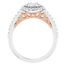 18ct White Gold Halo Style - Oval & Round cut Lab Grown Diamond Ring