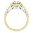 18ct White Gold Halo Style - Oval & Round cut Lab Grown Diamond Ring