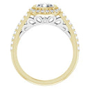 18ct Yellow Gold Halo Style - Cushion & Round cut Lab Grown Diamond Ring