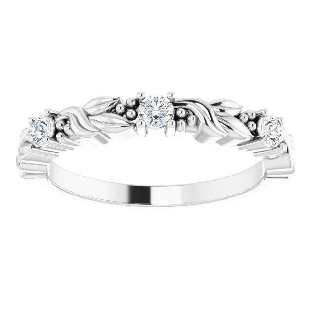 18ct White Gold Floral - Lab Grown Diamond Ring