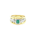 SOLD  -  18ct YG & WG Emerald and Diamond Ring