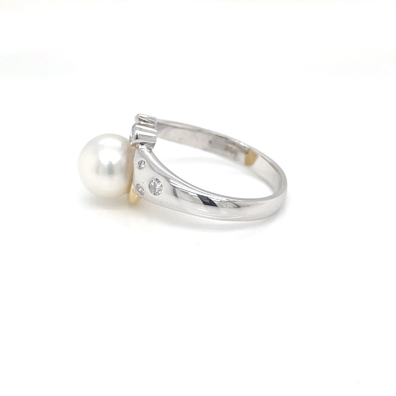 18ct White/Yellow Gold Australian South Sea Pearl Ring