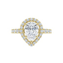 18ct Yellow Gold - Halo Style - Pear & Round cut Lab Grown Diamond Ring