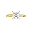 18ct White Gold - Princess & Round cut Lab Grown Accented Diamond Ring