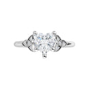18ct White Gold - Heart & Round cut Lab Grown Accented Diamond Ring