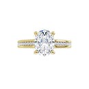 18ct White Gold - Oval & Round cut Lab Grown Accented Diamond Ring
