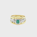 SOLD  -  18ct YG & WG Emerald and Diamond Ring