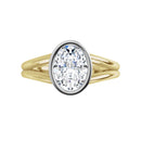 18ct Yellow & White Gold 2 Tone - Solitaire Oval cut Lab Grown Diamond Ring