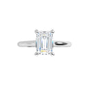 18ct White Gold - Solitaire Emerald cut Lab Grown Diamond Ring