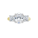 18ct Two Tone Yellow/White Gold Trilogy Oval & Round cut Lab Grown Diamond Ring
