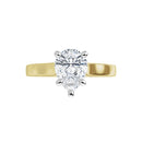18ct Yellow & White Gold 2 Tone - Solitaire Pear cut Lab Grown Diamond Ring