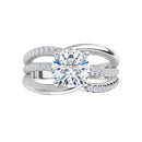18ct White Gold - Round cut Lab Grown Diamond Accented Ring