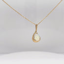 9ct YG Solid White Opal Pendant