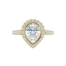 18ct Yellow Gold Halo Style - Pear & Round cut Lab Grown Diamond Ring
