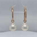 9ct RG Huggie Earrings with Australian south sea Pearl