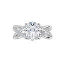 18ct White Gold - Oval & Round cut Lab Grown Diamond Accented Ring