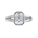 18ct YG Solitaire Emerald cut Lab Grown Diamond Ring