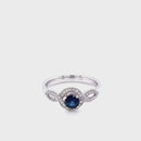 18ct White Gold Sapphire Diamond Ring