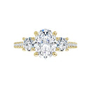 18ct YG Oval & Round cut Trilogy Lab Grown Diamond Ring