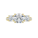 18ct YG Trilogy Round cut Lab Grown Diamond Ring