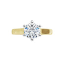 18ct Yellow & White Gold  2 Tone - Solitaire Round cut Lab Grown Diamond Ring