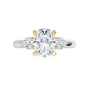 18ct WYG Oval & Round cut Trilogy Lab Grown Diamond Ring