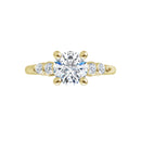 18ct Yellow Gold - Round cut Lab Grown Accented Diamond Ring