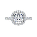 18ct White Gold - Halo Style - Cushion & Round cut Lab Grown Diamond Ring