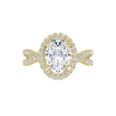 18ct White Gold - Halo Style Oval & Round cut Diamond Ring