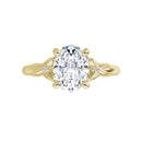 18ct Yellow Gold - Oval & Round cut Lab Grown Accented Diamond Ring