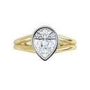 18ct Yellow & White Gold 2 Tone - Solitaire Pear cut Lab Grown Diamond Ring