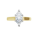 18ct Yellow & White Gold 2 Tone - Solitaire Marquise cut Lab Grown Diamond Ring
