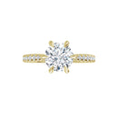 18ct Yellow Gold - Round cut Lab Grown Accented Diamond Ring
