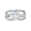 18ct Yellow Gold - Oval & Round cut Lab Grown Diamond Accented Ring