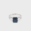 SOLD - Platinum Sapphire and Diamond Ring